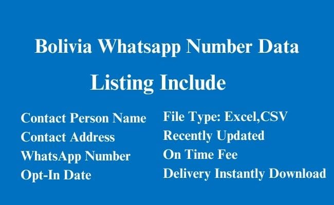 玻利维亚 WhatsApp 数据